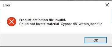 product definition file invalid