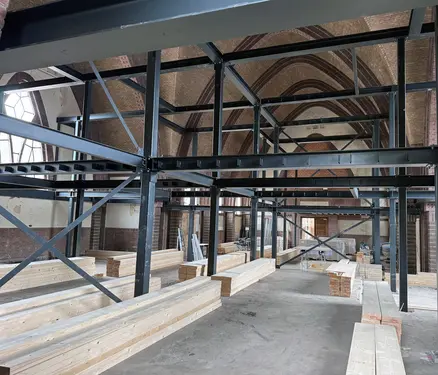 Missiehuis kapel - staalconstructie voor montage WS wanden
